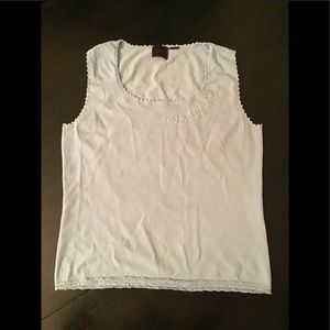 Vintage baby blue embroidered top